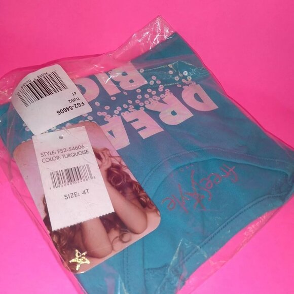 Freestyle Revolution Girls' Dream Big Long Sleeve Top TURQUOISE SIZE 4T SEALED - Picture 5 of 5